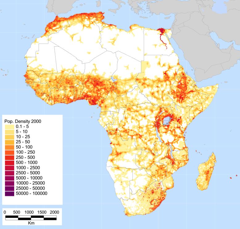 africa pop density